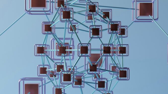 Connected blocks illustrating blockchain project Fetch.ai launching ASI-1 Mini, a native Web3 large language model designed to support complex agentic workflows.