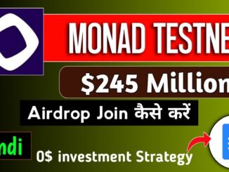 Monad Airdrop $244 Million | Monad Testnet Guide in Hindi | Earning Booster Crypto #monad #crypto