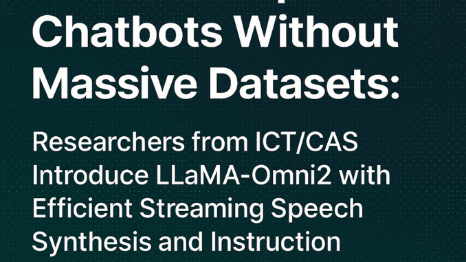 LLMs Can Now Talk in Real-Time with Minimal Latency: Chinese LLMs Can Now Talk in Real-Time with Minimal Latency: Chinese Researchers Release LLaMA-Omni2, a Scalable Modular Speech Language Model