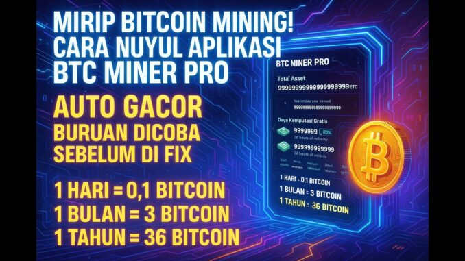 Mirip Bitcoin Mining! Cara Nuyul Aplikasi BTC Miner Pro:Cloud Mining #tutorial #bitcoin #btc #crypto